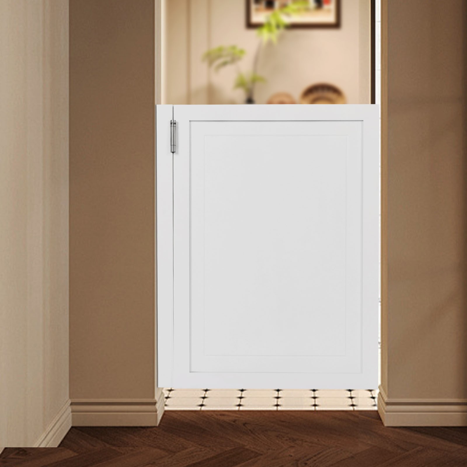 Wooden Partition Door Half-waist Close Partition Doors with Hinges for Entrance