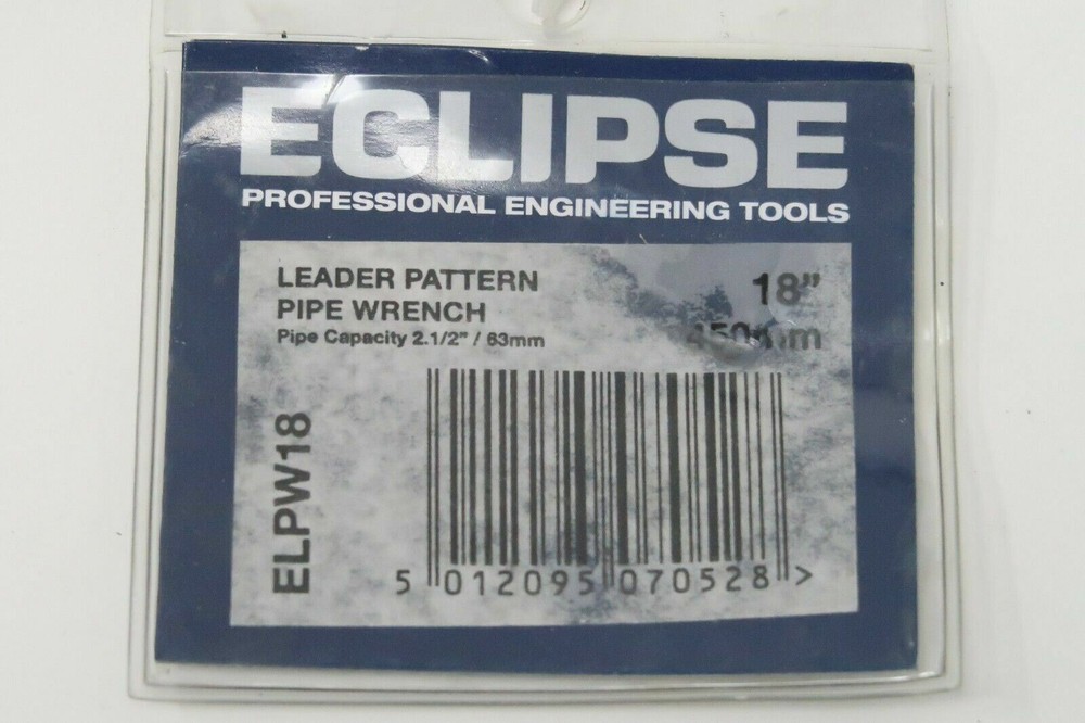 1 pcs Eclipse Tools ELPW18, 18" Leader Pattern Pipe Wrench, Blue ENGLAND