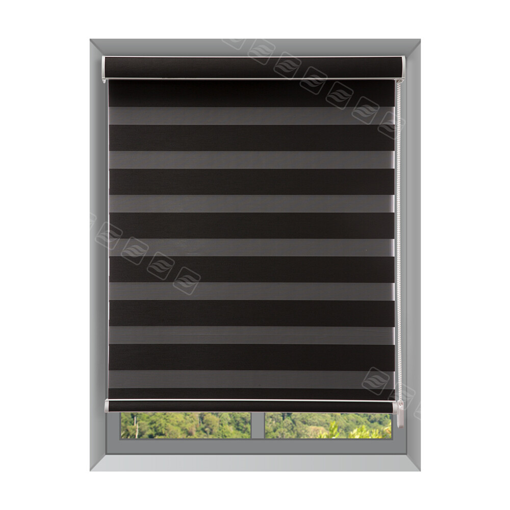 Changshade Customized Size 85% Blackout Roller Blinds Dual Layer Zebra Shades