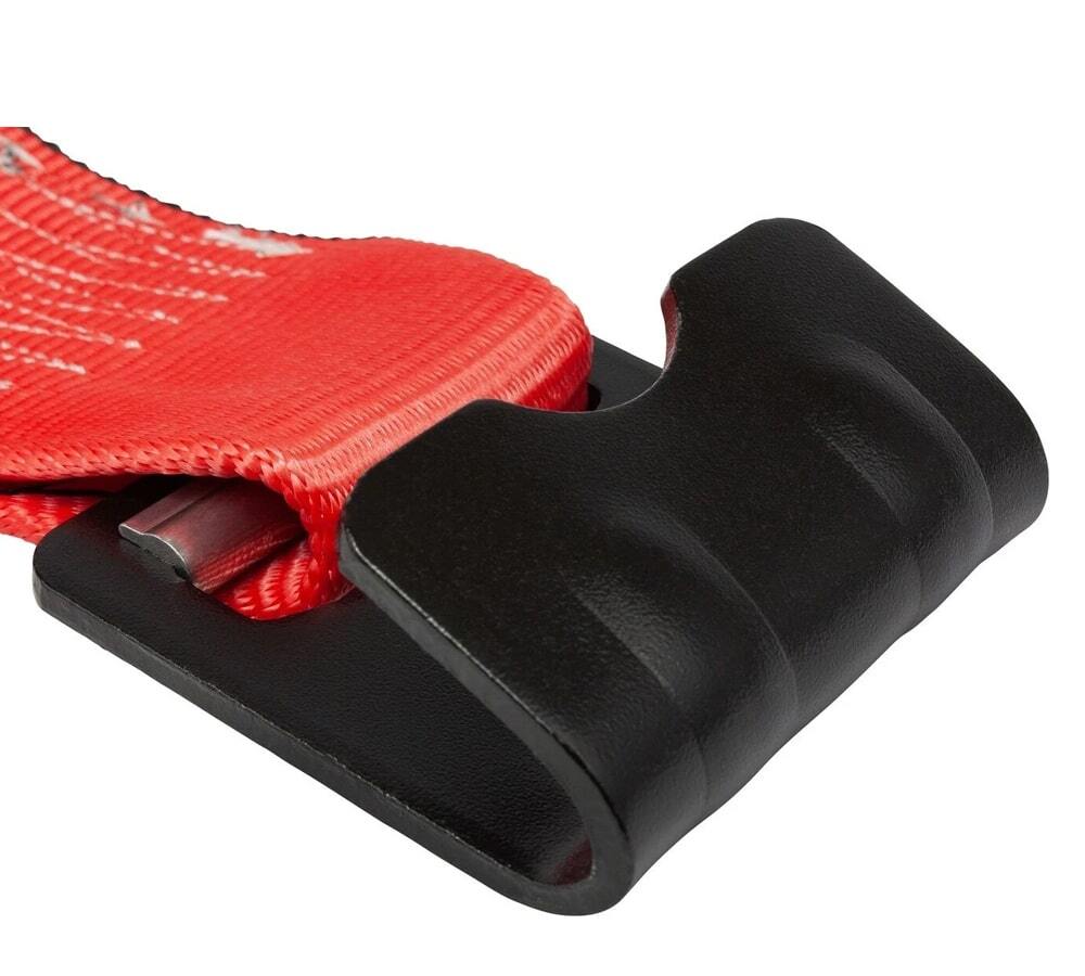 (4 Pack) 4" x 30' Winch Strap with Flat Hook - Red