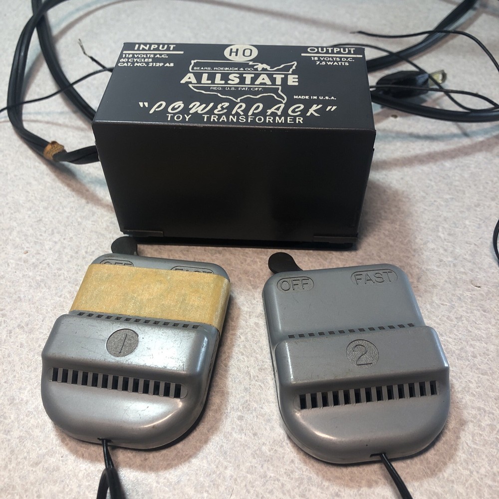 Vintage Sears Allstate "Powerpack" Toy Transformer [Works; Controllers Untested]