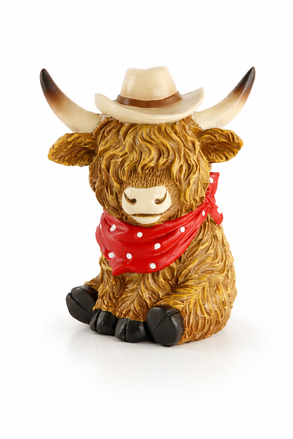 Highland Cow Boy Figurine Farmhouse Western Decor 4.5” Country Ranch Accent