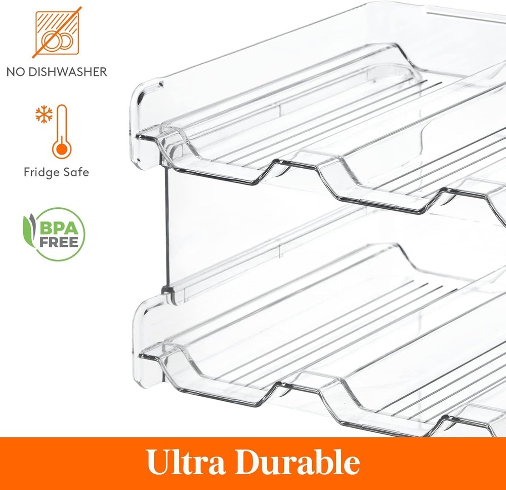 Durable Shatterproof Bottle Organizer - Stackable for 8 Bottles, Home Essential