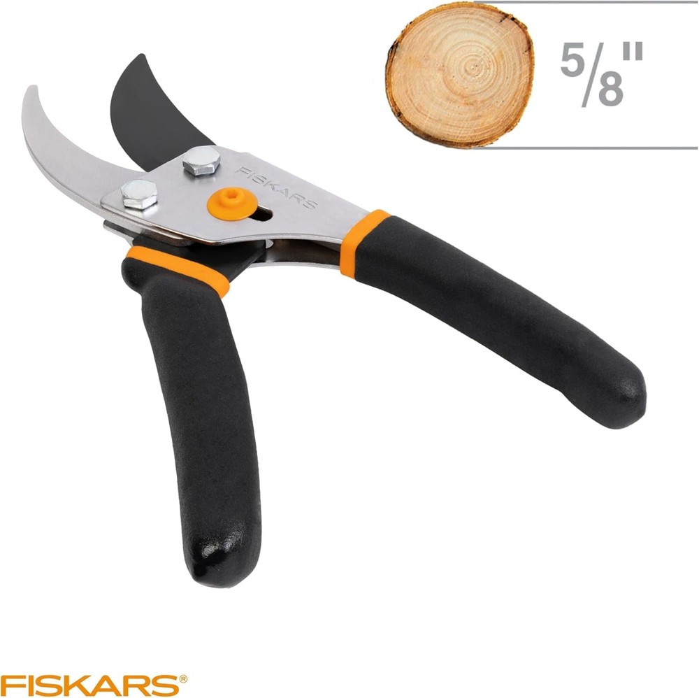 Sharp Rust Resistant Fiskars Bypass Pruning Shears 5/8" Garden Clippers