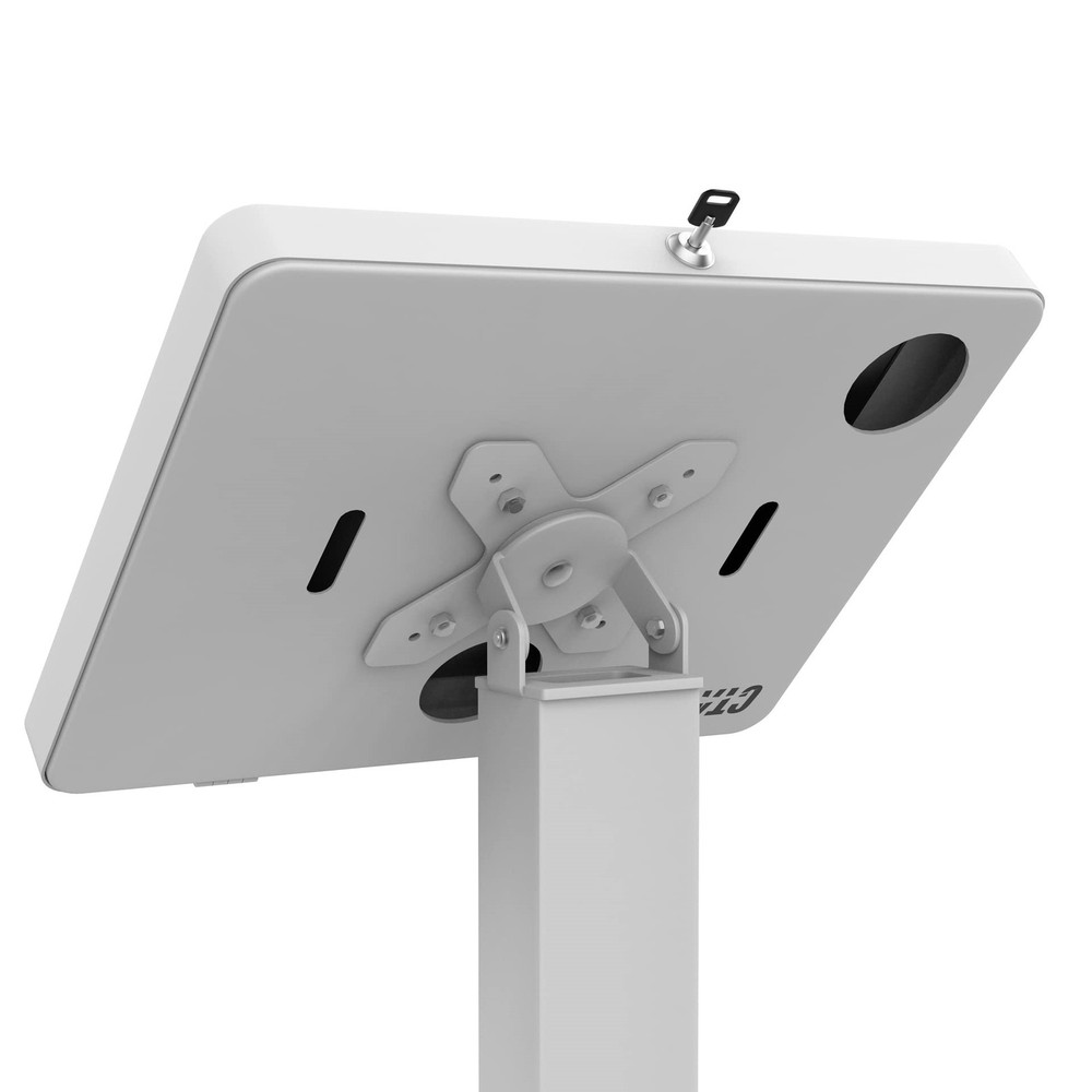 CTA Digital Floor Stand with Security Enclosure for 9.7"-11" Tablets White