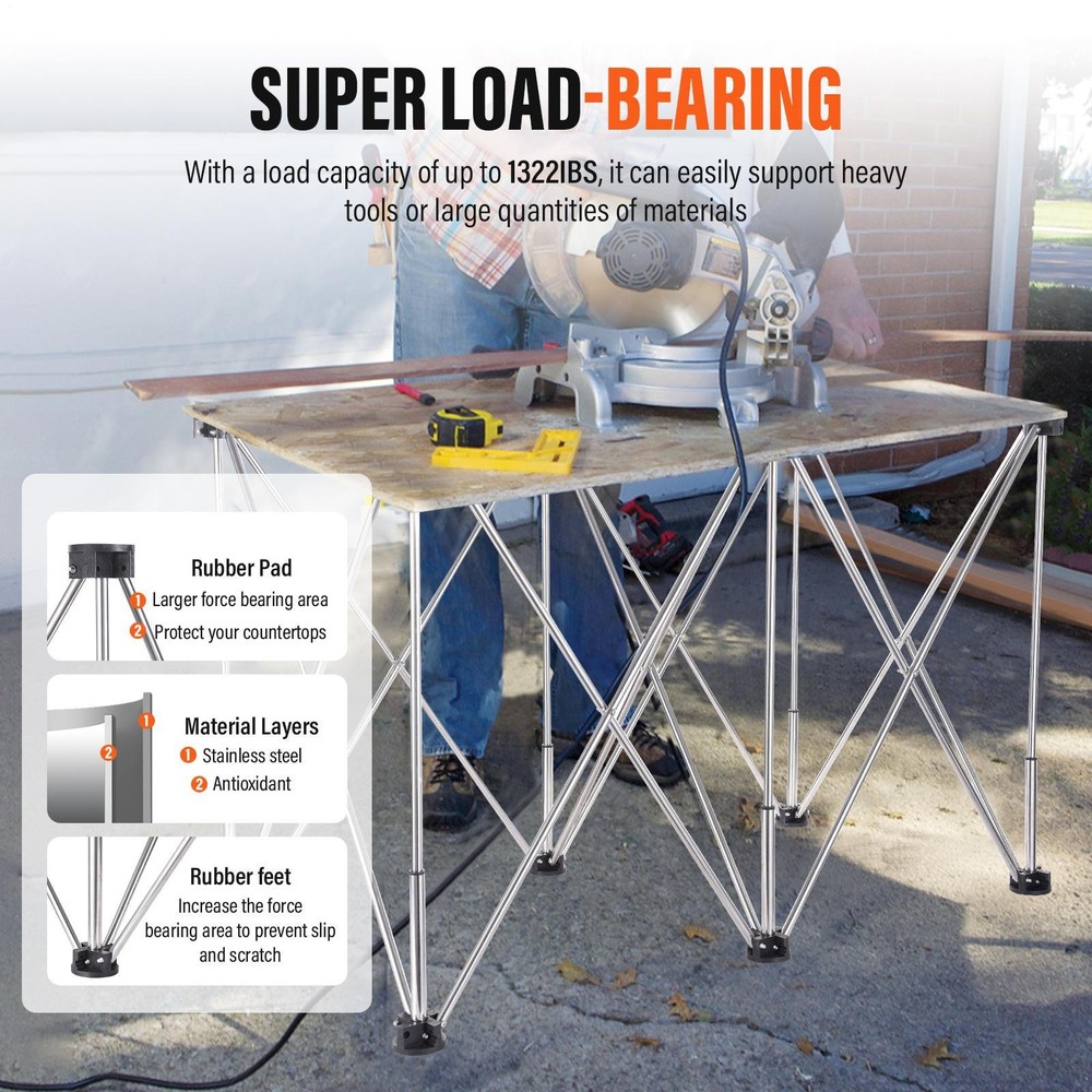 28'' Portable Workbench Collapsible Heavy Duty Folding Work Table Base