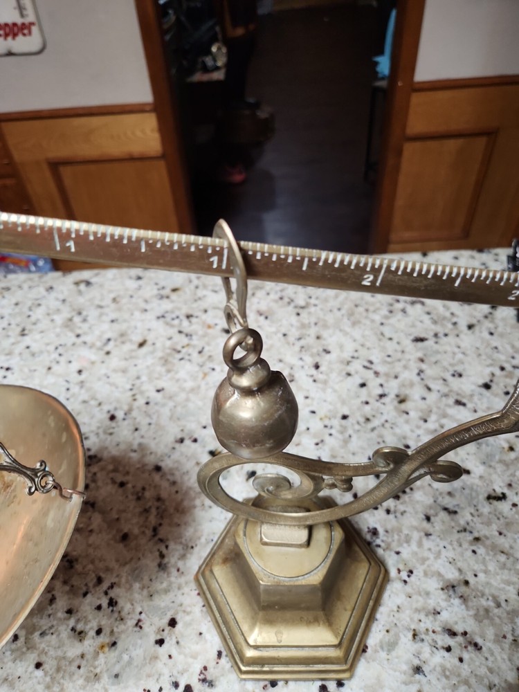 Antique Brass Scales Weight