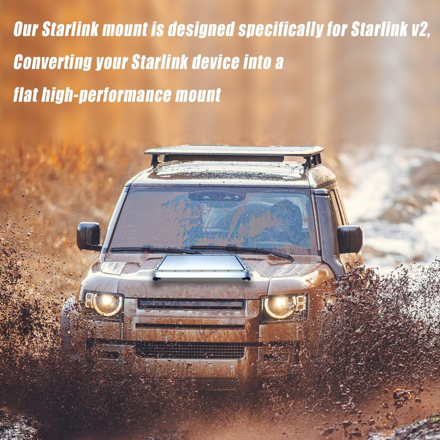 Flat Mount Low Profile Starlink Mount with Magnetic Feet, Starlink Mounting Kit