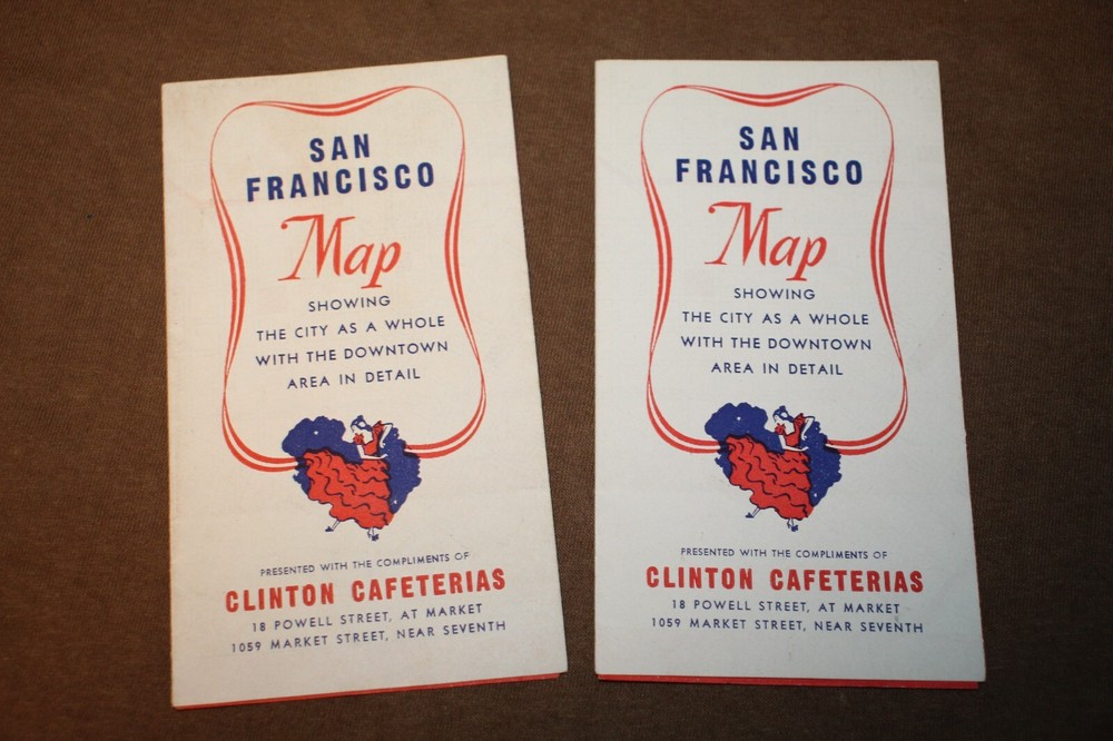 Two Original WW2 Wartime U.S. Homefront San Francisco Map for Service Members