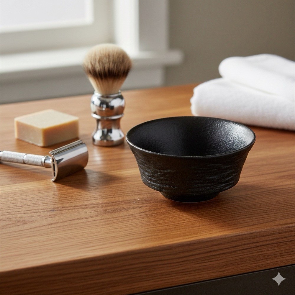 Ceramic Shaving Soap Bowl Mug Cup Black