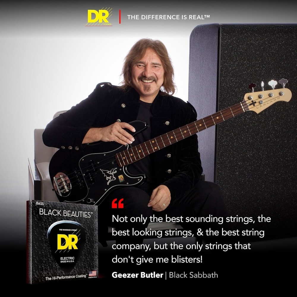 DR Black Beauties Medium-heavy Bass Strings - 5-String