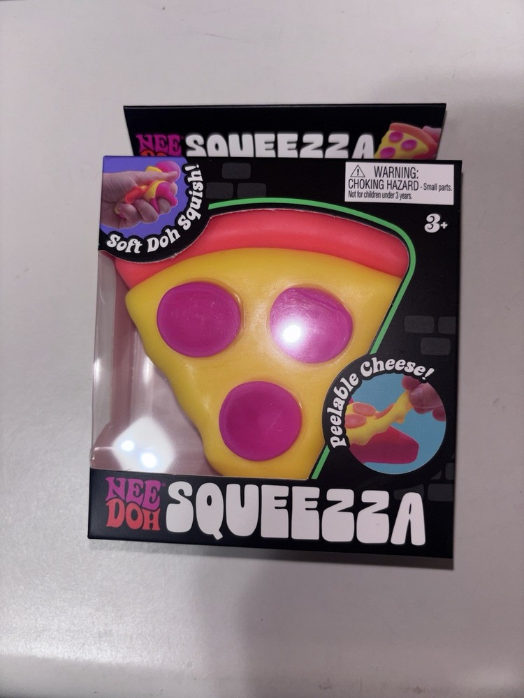 Nee Doh Squeezza Pizza Slice Soft Doh Squish Peelable Cheese YELLOW - fast ship!