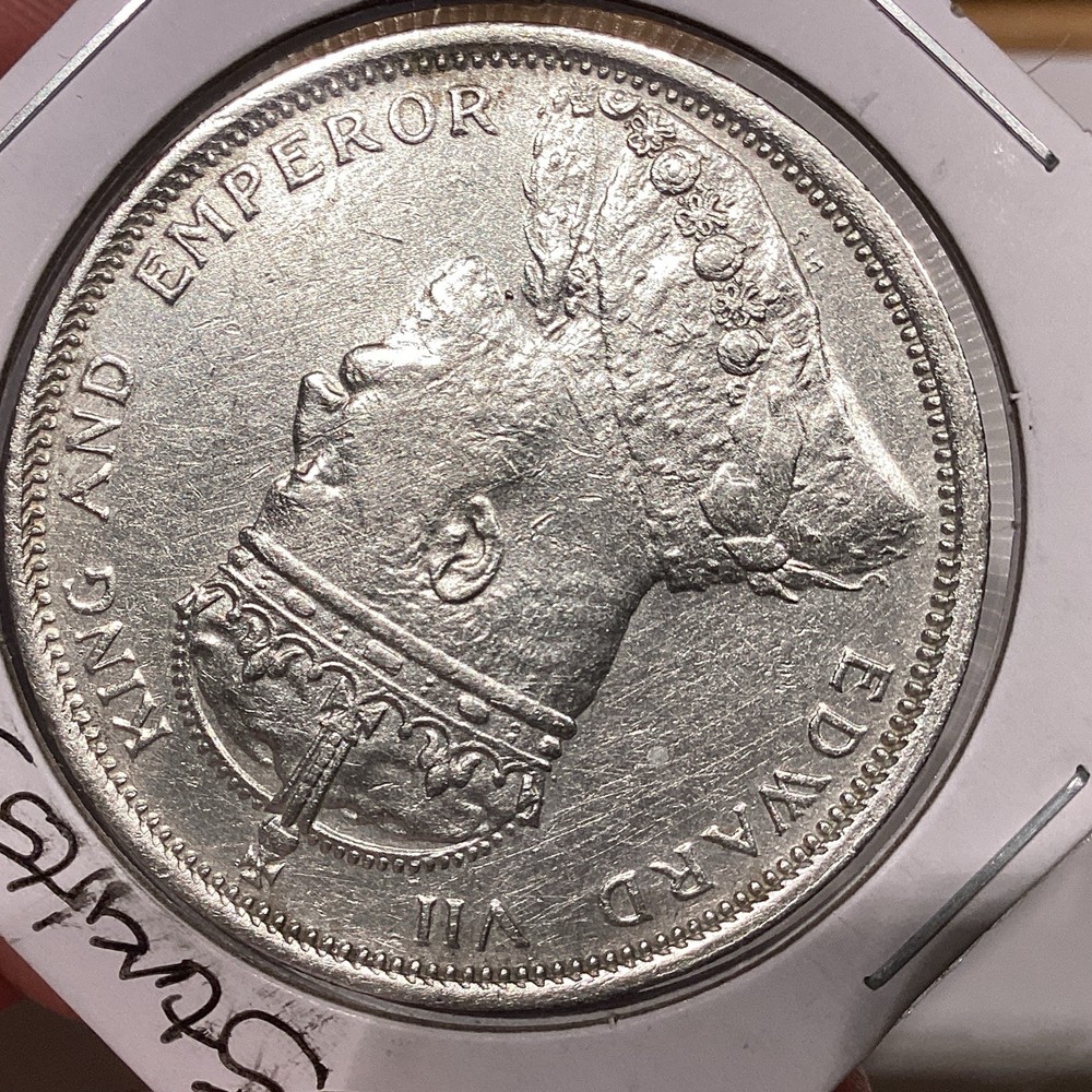 1904 straits settlements dollar AU+ Lightly Cleaned