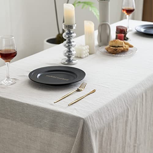 100% Pure Linen Rectangle 132" x 60" (Rectangular) Natural Linen
