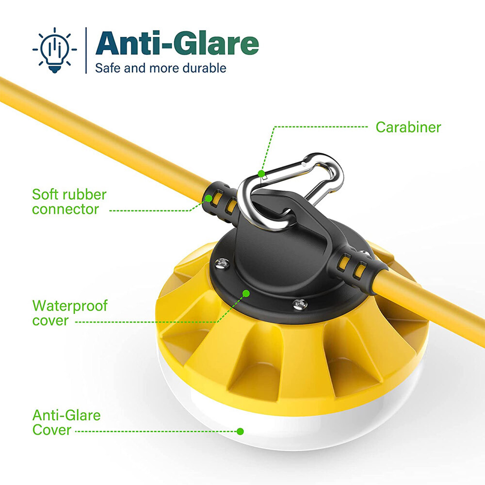 50FT Construction String Lights LED Industrial Grade Super Bright Work Light US