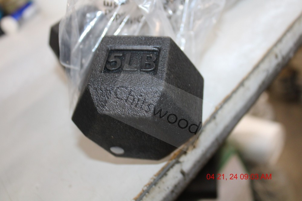 5-lb Hex Dumbbell - Black/Silver 1 pair
