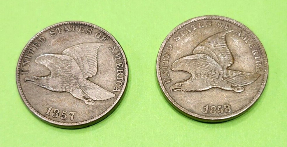 1857 & 1858 Flying Eagle Cents - Higher Grade - Original