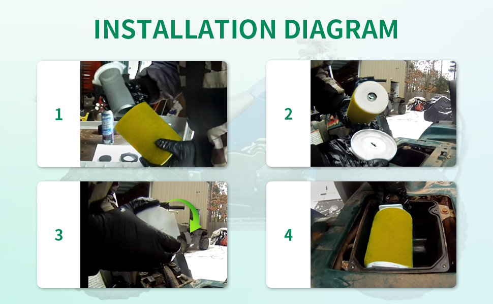 Air Filter & Guide & END CAP For Yamaha Moto-4 350 YFM350 YFM350ER 1987 - 1995