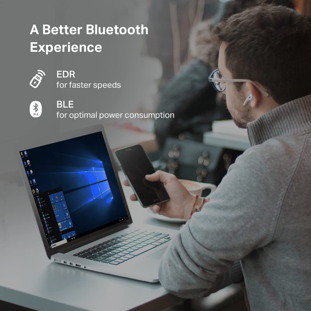 Bluetooth 5.3 USB Adapter UB500 Wireless for PC Laptop Plug and Play