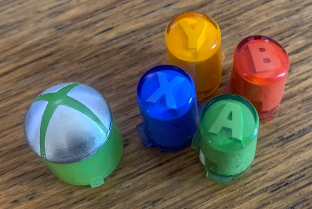 Genuine OEM Microsoft XBox360 Controller Replacement Parts ABXY & Guide Buttons