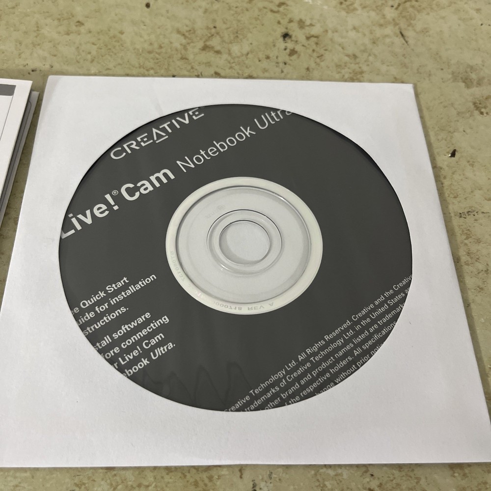 USED Creative Labs Live!Cam Notebook Ultra Quick Start Installation CD