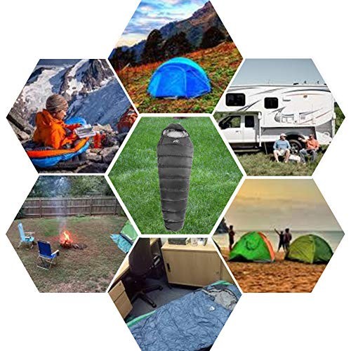 Heated Sleeping Bag 5pcs Multi USB Power Support Heating Mummy-Black-USB
