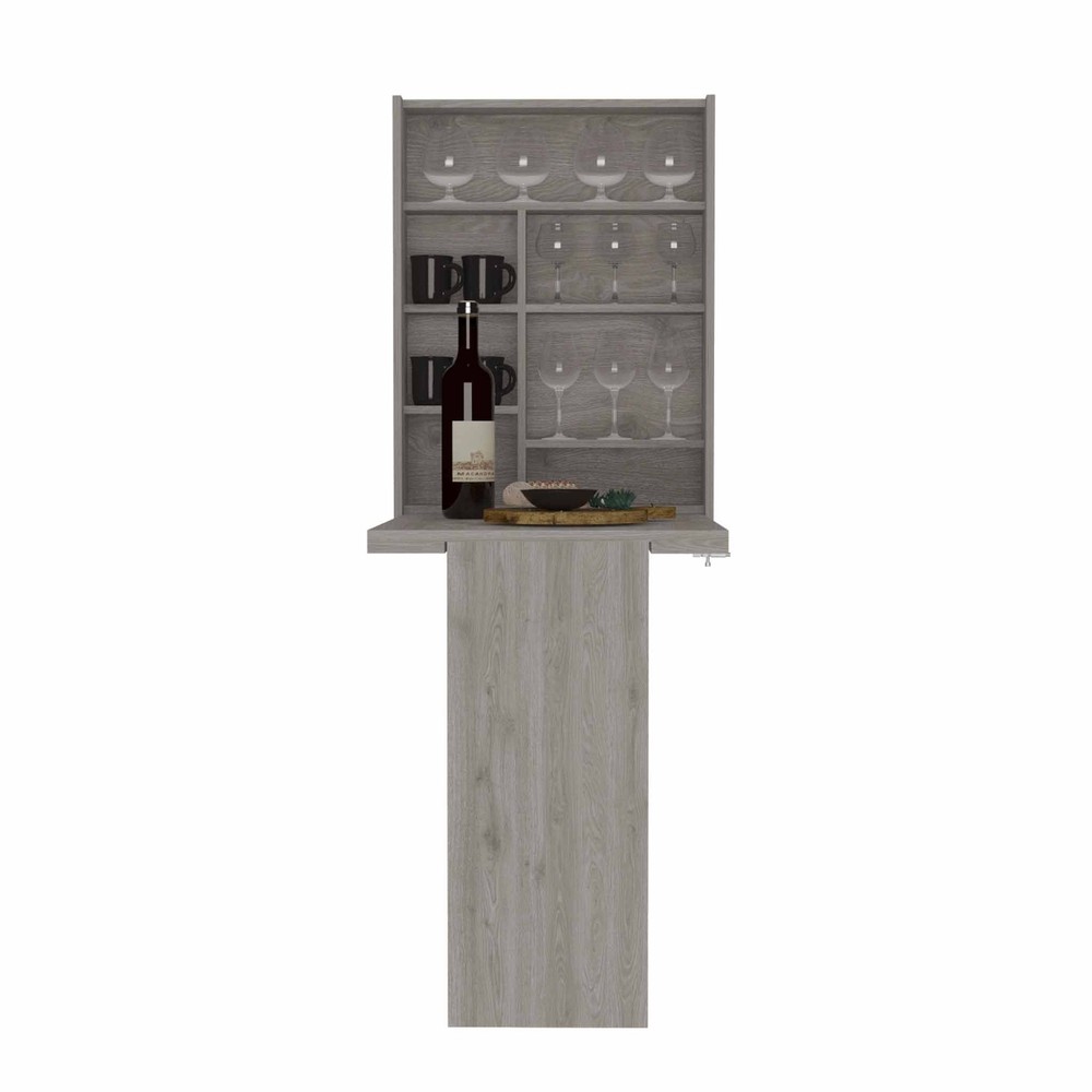 Vatta Wall Foldable Table, Seven Interior Shelves, Extending Table