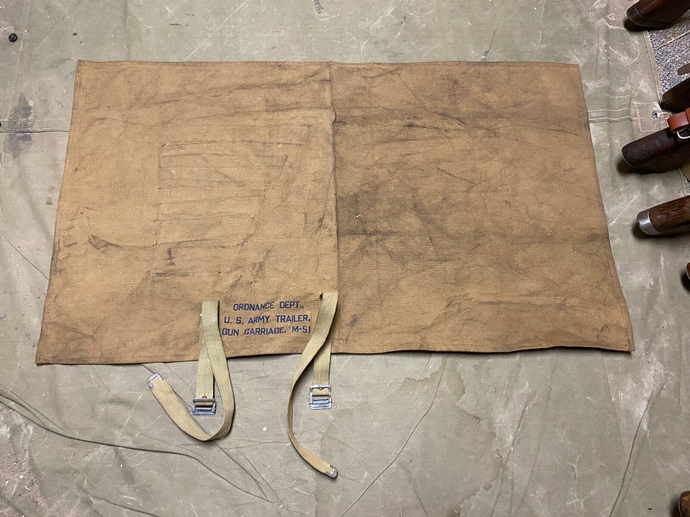 ORIGINAL WWII US ARMY M-51 ANTI-AIRCRAFT GUN TRAILER COVER