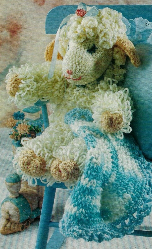 LULLABY LAMBKIN STUFF ANIMAL TOY DIGEST SIZE CROCHET PATTERN INSTRUCTIONS