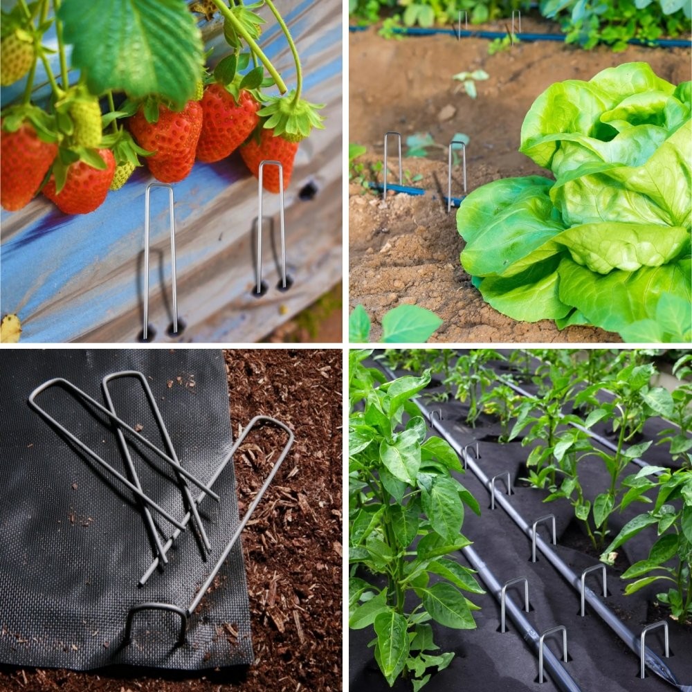 100pcs 6 inch Landscape Sod Staples Sturdy Stakes Weed Barrier Fabric Pins