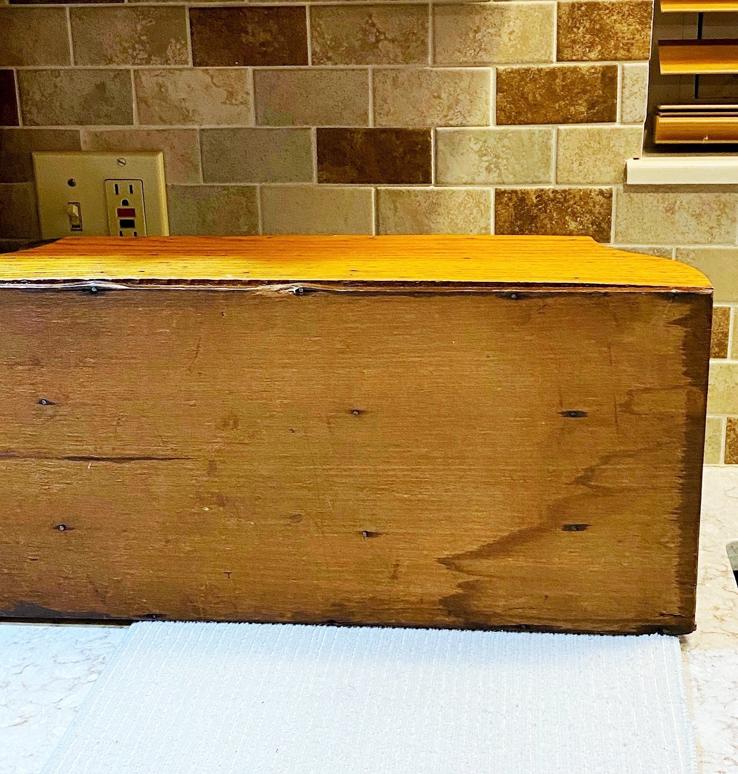 Antique OAK Wood Apothecary Spice Cabinet Primitive 11 Labeled Drawers 24" x 10"