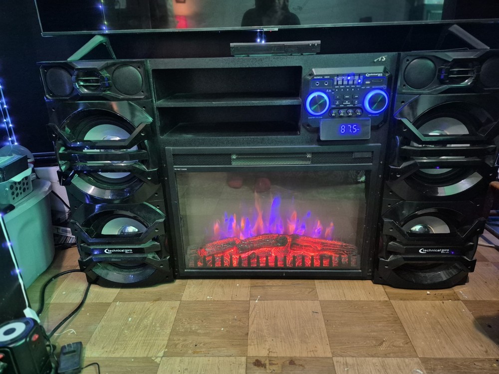 Technical Pro xFire 6.0 Channel Home Theater System LED Fireplace USB SD
