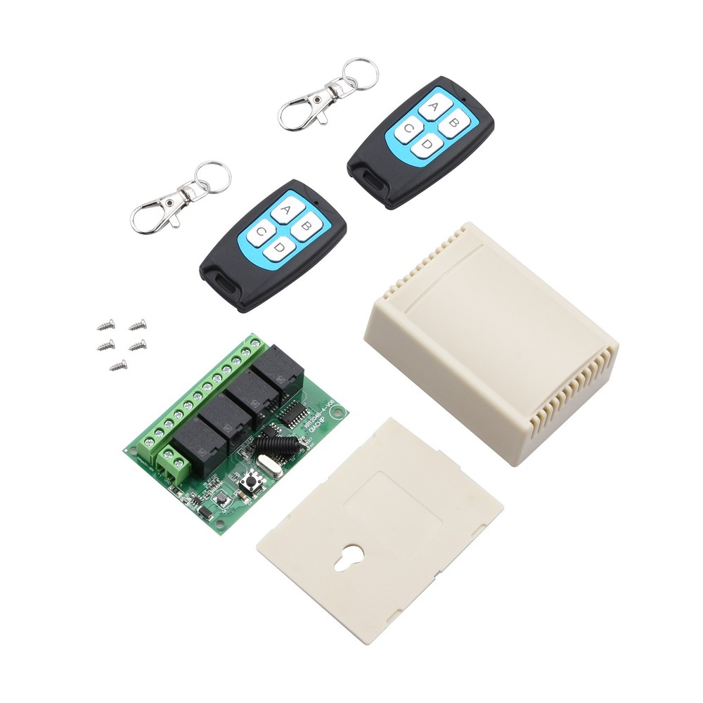 4CH Channel 443MHz Wireless RF Remote Control Relay Switch With 2 Receiver