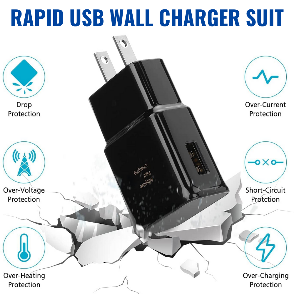 USB Wall Charger Fast Adapter Block Charging Cube Brick Box For Samsung Android