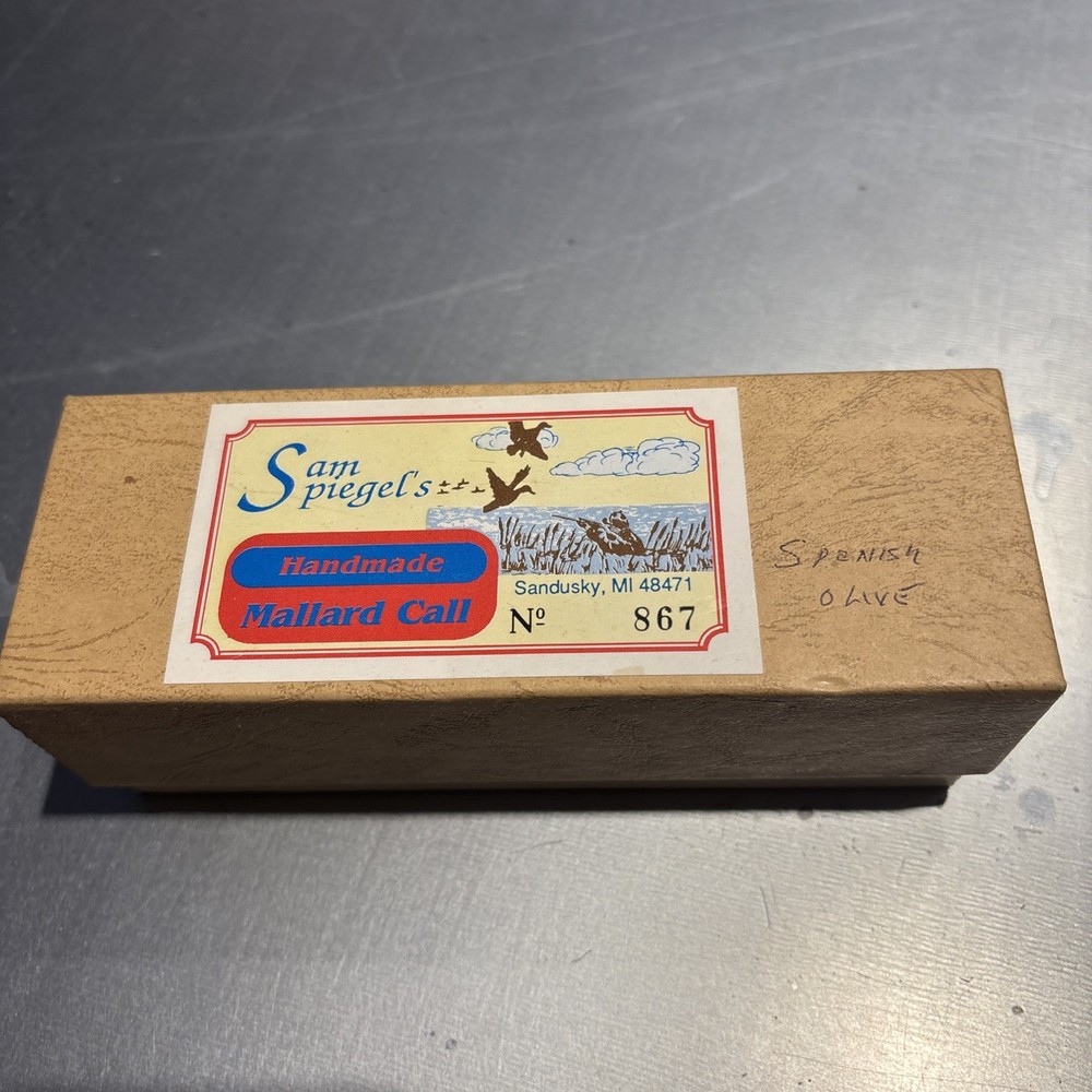 Sam Spiegel Handmade Duck Mallard Call Original Box Papers Numbered signed dated