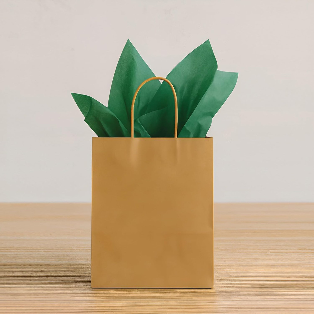 Green Tissue Paper Sheets – 96 Pack, Bulk Square Craft Tissue, Gift Wrapping for