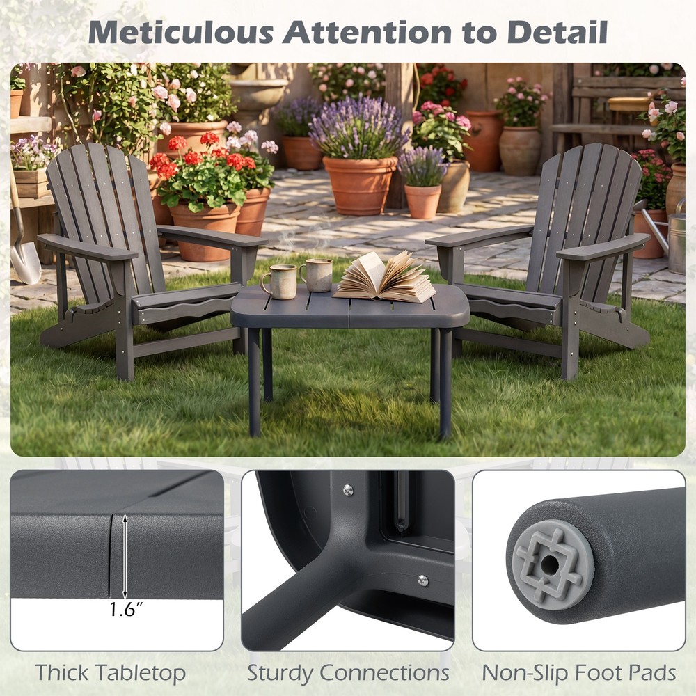 Outdoor Coffee Table, Rectangular Patio Storage Table with Aluminum Alloy Rods