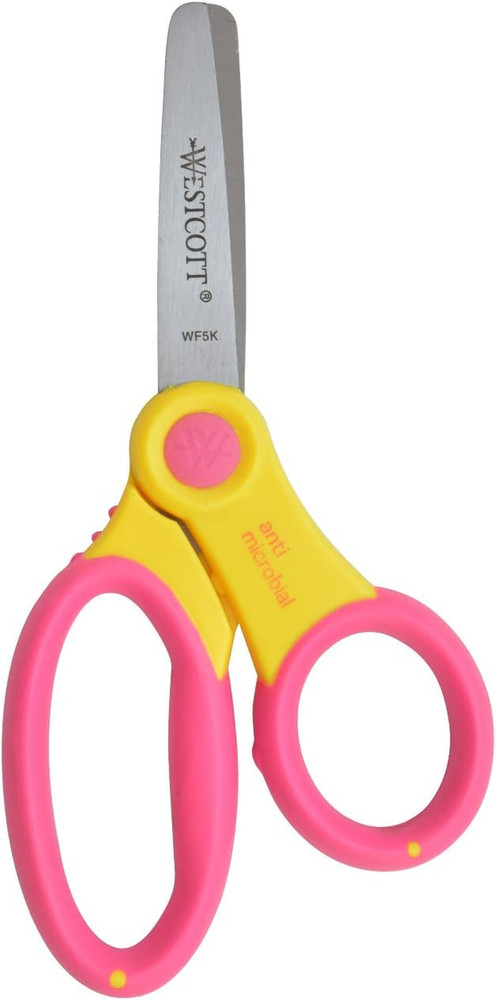 Soft Handle Kids Scissors, Assorted Colors, 5-Inch Blunt, (14596)