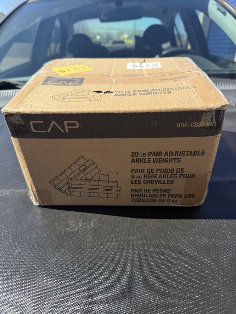 CAP 20 lb Pair Adjustable Black Nylon Ankle Weights with Straps