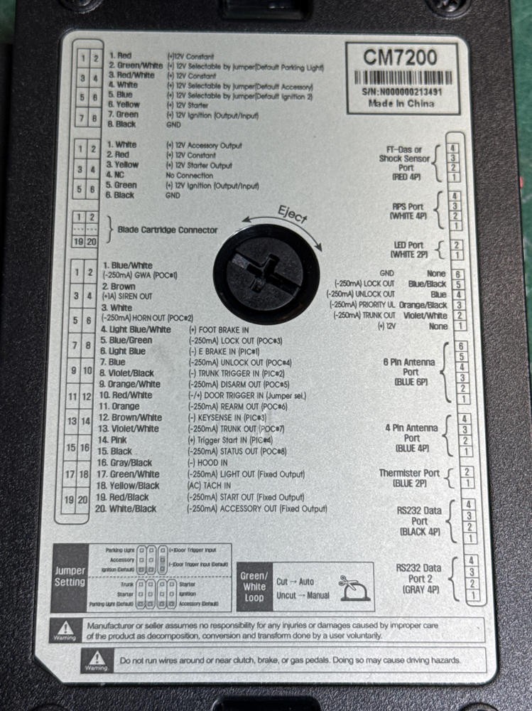 CompuStar Firstech CM7200 Remote Start w/ Box Cable UNTESTED As Shown EUC LOOK