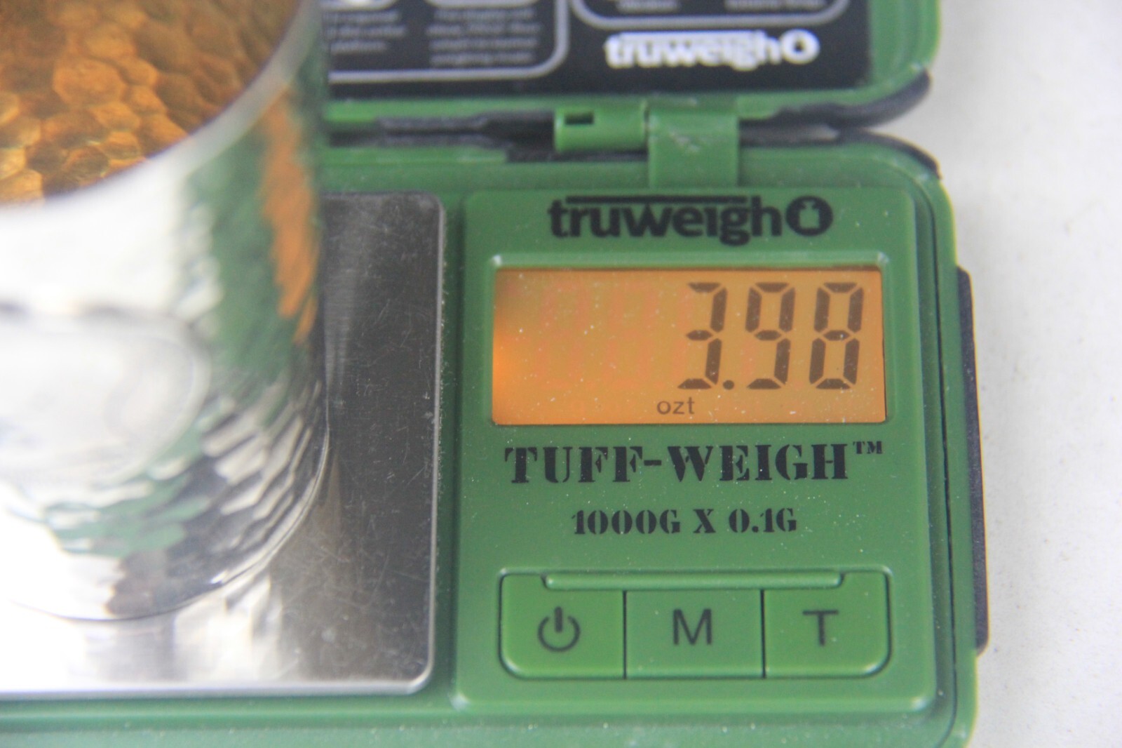 1904 German Hammered 800 Silver Beaker w/Hesse-Darmstadt 5 Mark Coin Attached