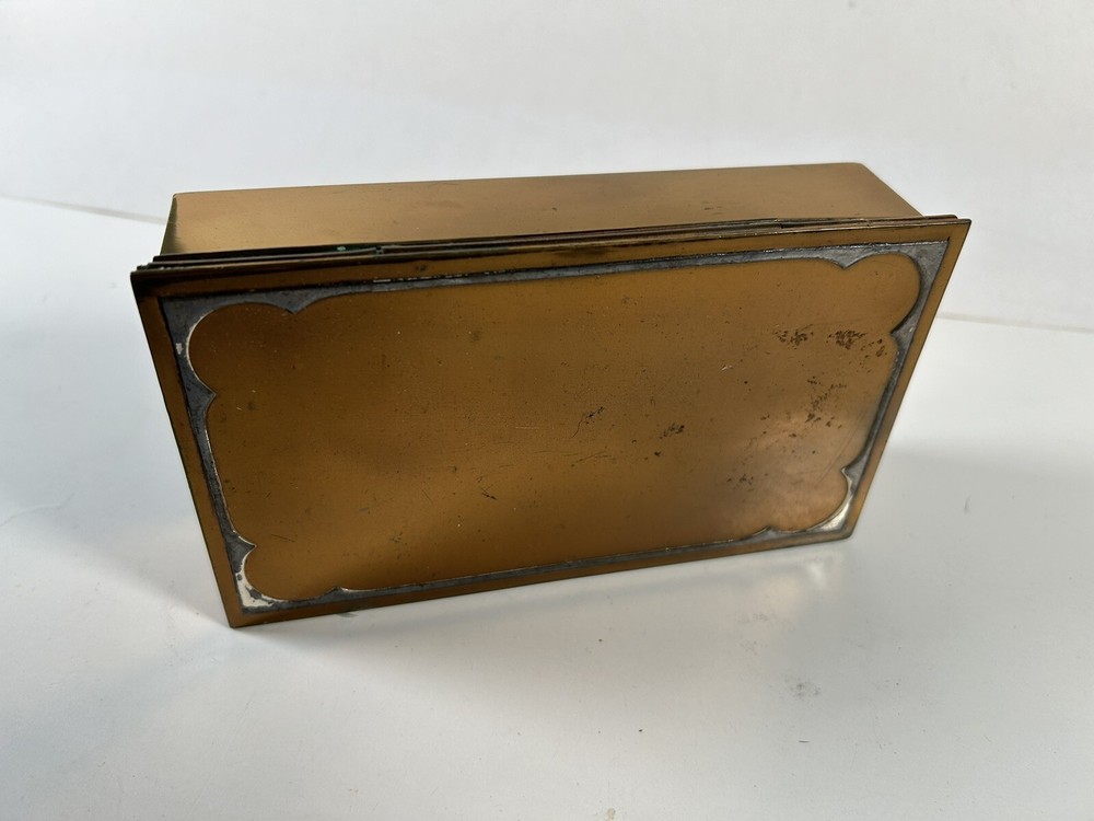 Ovington NY Silver Crest Bronze & Sterling Silver Box Art Deco