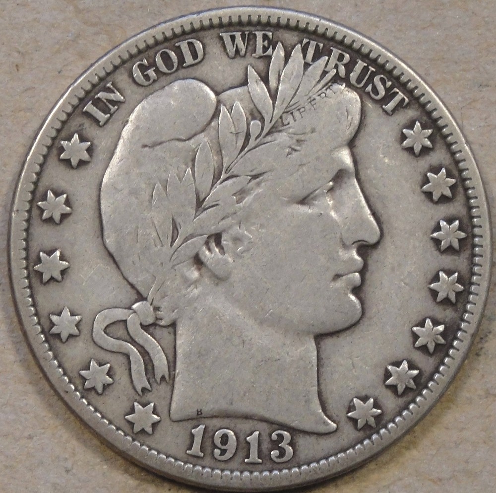 1913-D Barber Half Dollar 50c VF as Pictured L4-1