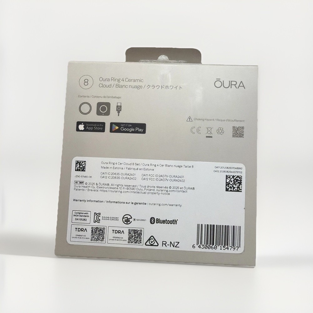 New Oura Ring Gen 4 Ceramic Cloud size 8 Smart Ring Sealed