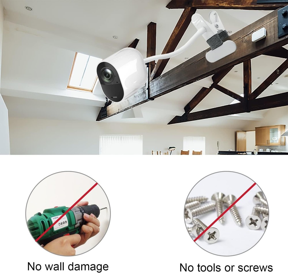 2Pack Flexible Clamp Mount Compatible with Arlo Cam, Pro/Pro White