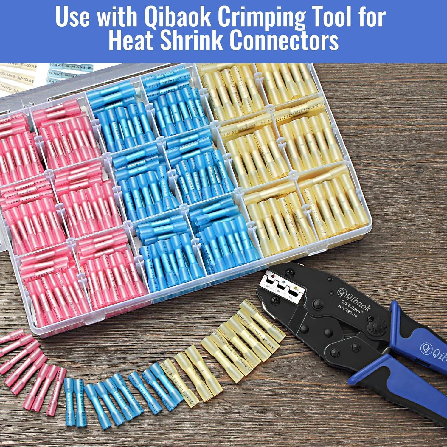 660 PCS Heat Shrink Butt Connectors Qibaok Crimp Electrical Wire Connector 。