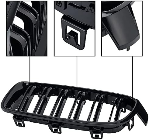 Front Kidney Grille Double Slats Fits 2012 2018 3 Series