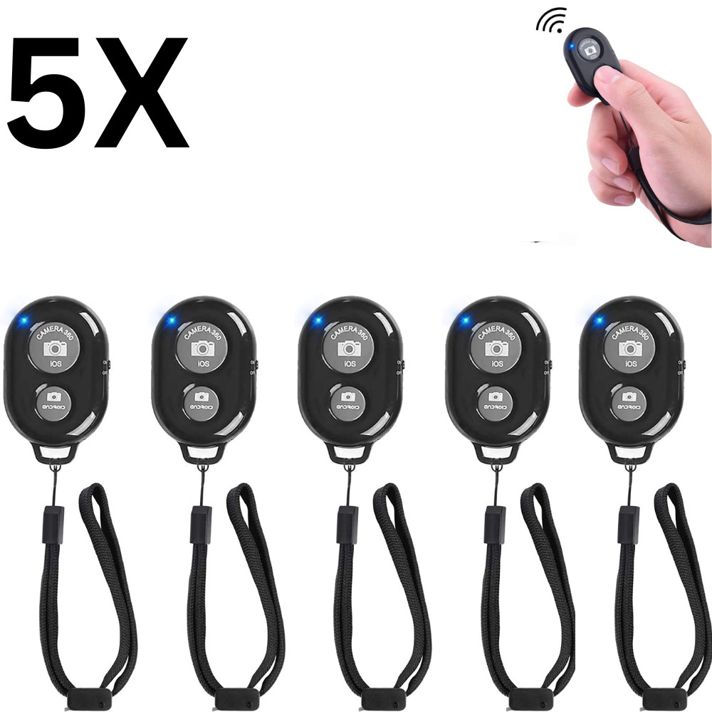 5 Pcs Bluetooth Shutter Remote Selfie Control Button Tripod iPhone Camera Phone