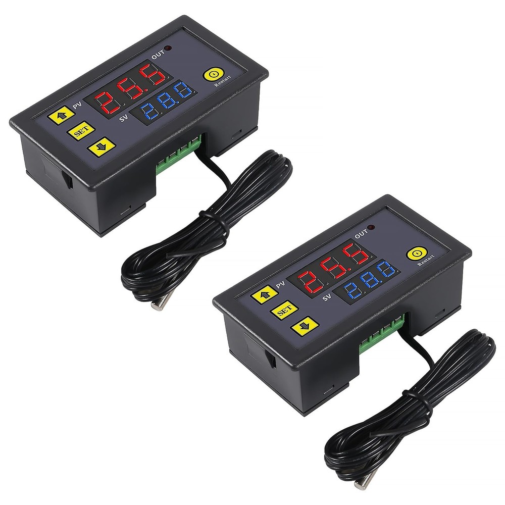 2pcs Digital Temperature Controller W3230 Digital LED Thermostat Switch with ...