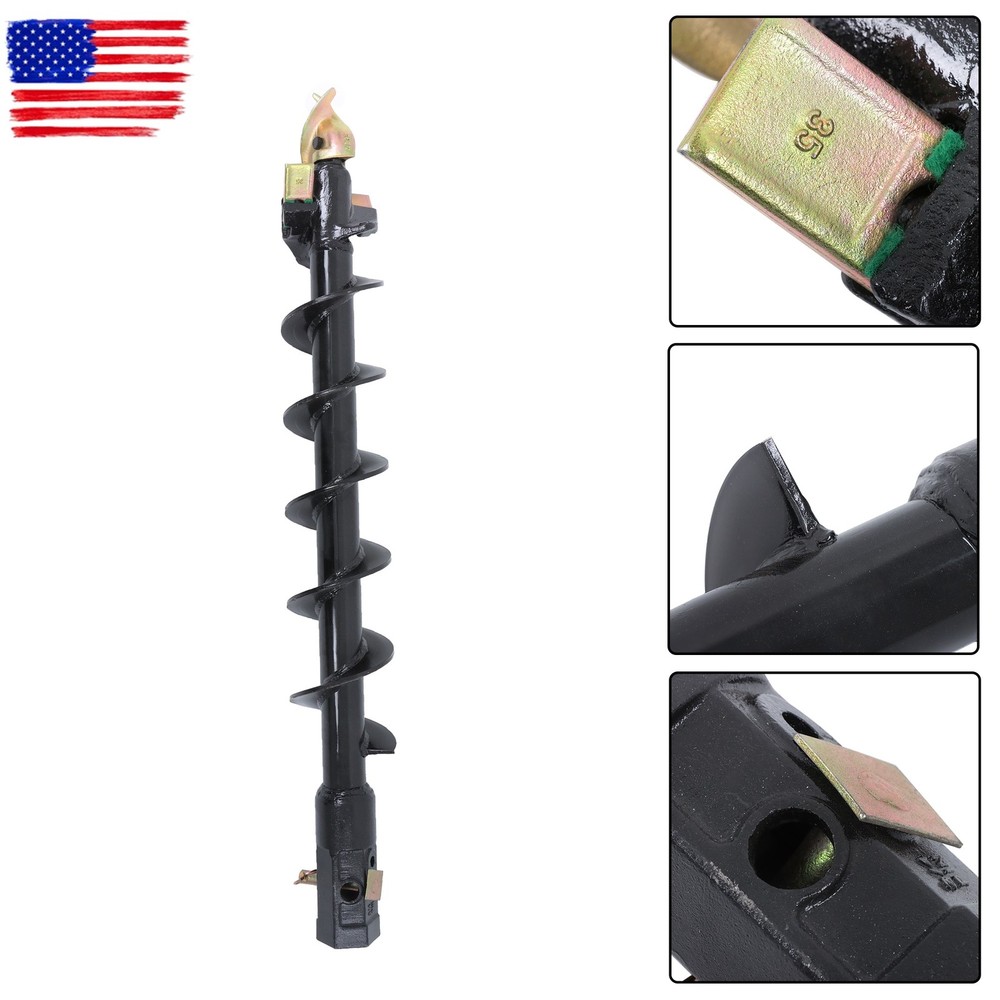 6" x 48" Auger Bit 2" Hex Collar Skid Steer Post Hole Digger Attachment